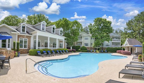 the swimming pool at the preserve apartments